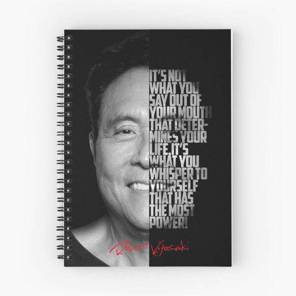 Item preview, Black and white Robert Kiyosaki Rich Dad Poor Dad quote. designed and sold by Enea Kelo.