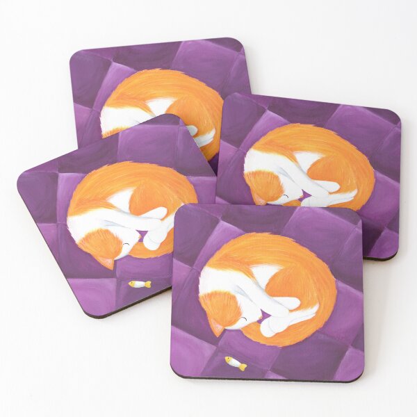 Item preview, Curled Up Orange and White Kitty designed and sold by heathercashart.