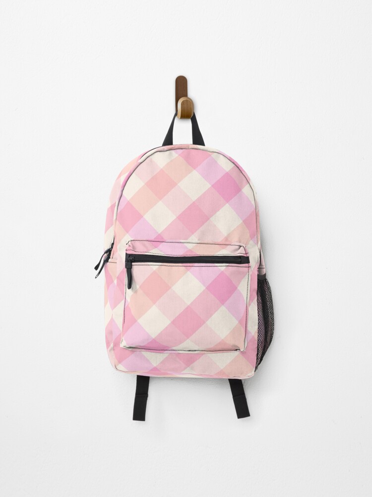 pink plaid backpack