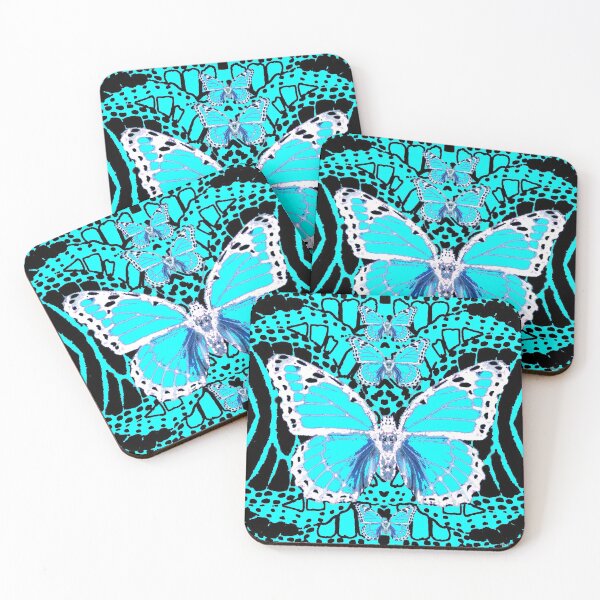 Item preview, ABSTRACT WHITE-BLUE BUTTERFLIES PATTERN ART designed and sold by sharlesart.