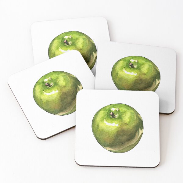 Item preview, Green Apple - Watercolor illustration designed and sold by AquarellChill.