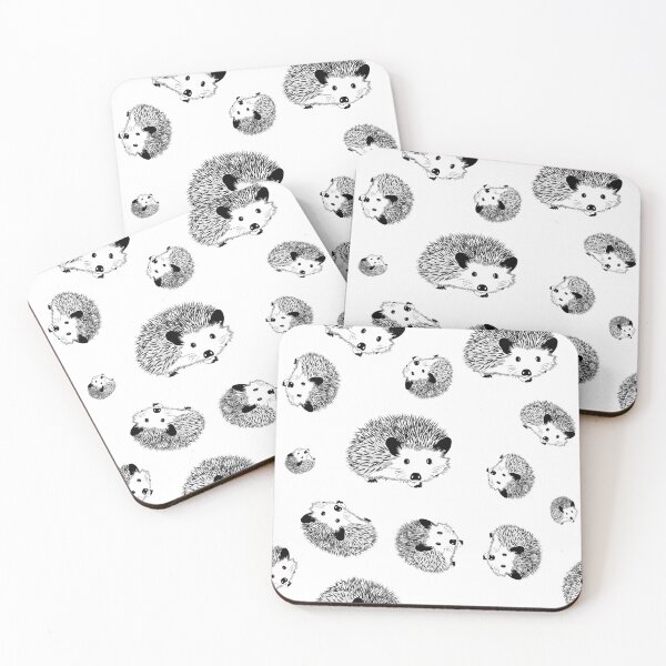 Item preview, Hedgehogs Black on White designed and sold by Elisabeth Lucas.