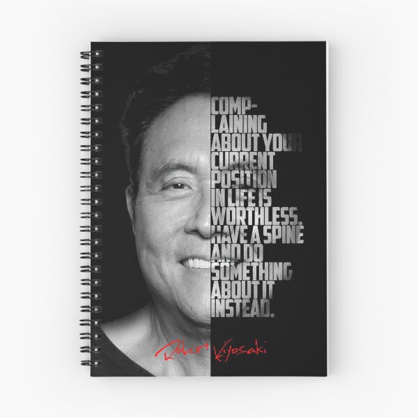 Item preview, Black and white Robert Kiyosaki Rich Dad Poor Dad quote. designed and sold by Enea Kelo.