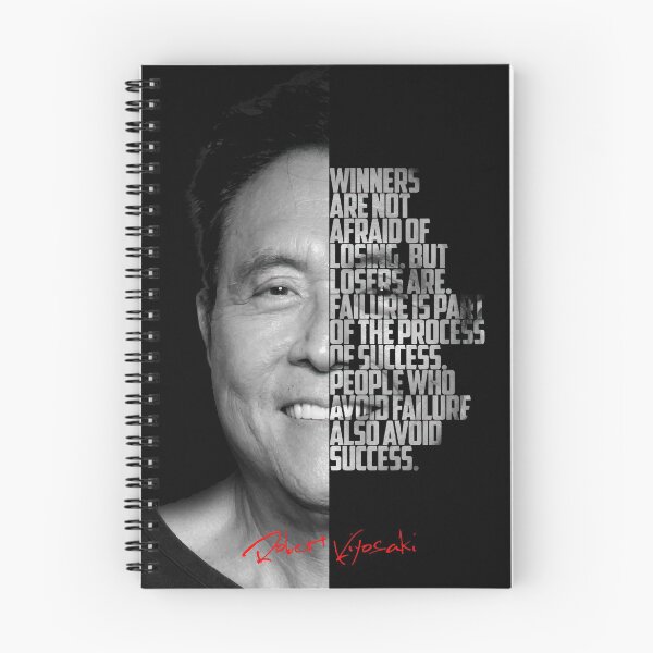 Item preview, Black and white Robert Kiyosaki Rich Dad Poor Dad quote. designed and sold by Enea Kelo.