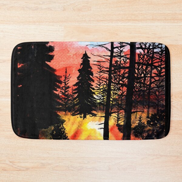 Item preview, forest glow watercolor painting designed and sold by artjojo.