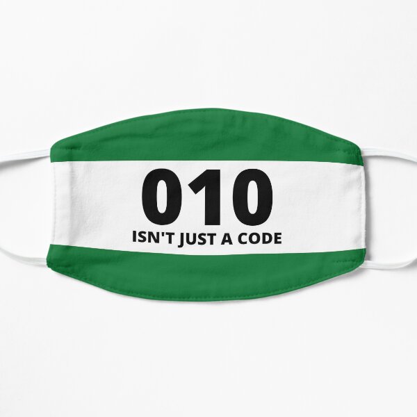Rotterdam green white flag / Dutch city / 010 Flat Mask