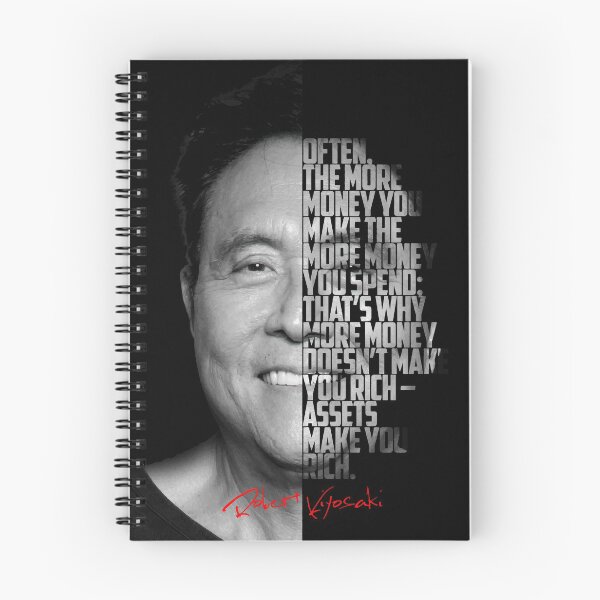 Item preview, Black and white Robert Kiyosaki Rich Dad Poor Dad quote. designed and sold by Enea Kelo.