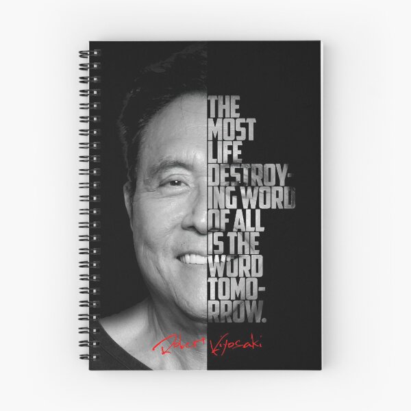 Item preview, Black and white Robert Kiyosaki Rich Dad Poor Dad quote. designed and sold by Enea Kelo.