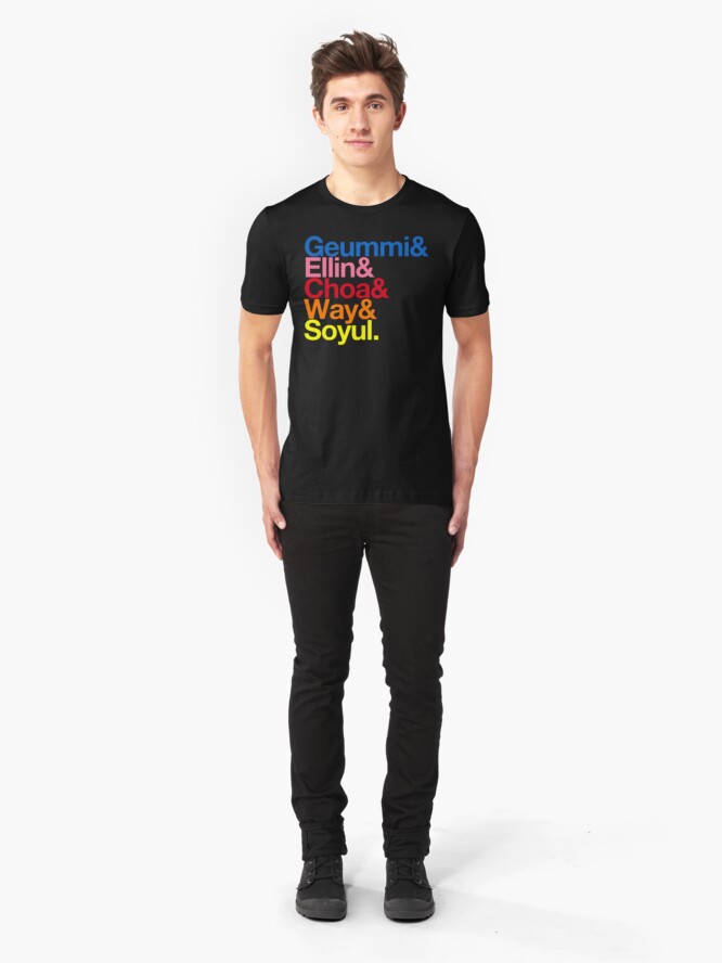 Alternate view of Crayon Pop goes Helvetica (Color) Slim Fit T-Shirt
