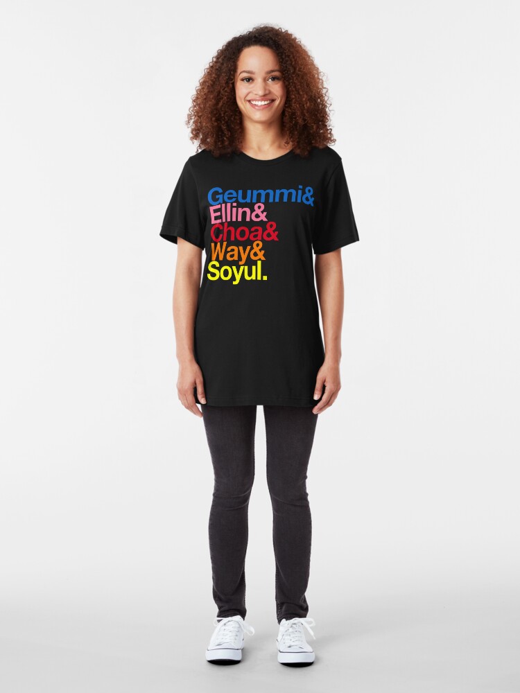 Alternate view of Crayon Pop goes Helvetica (Color) Slim Fit T-Shirt