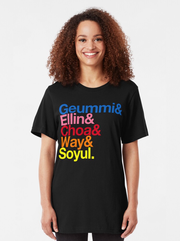 Alternate view of Crayon Pop goes Helvetica (Color) Slim Fit T-Shirt