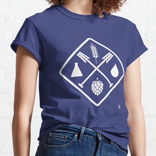 4 Basic Ingredients of Beer | Water, Yeast, Barley, Hops - White Classic T-Shirt