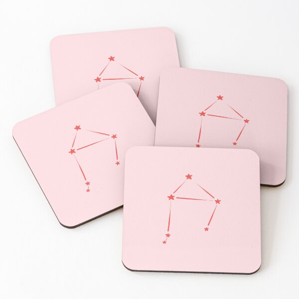 Item preview, minimalist libra constellation in red and pink designed and sold by neopop.