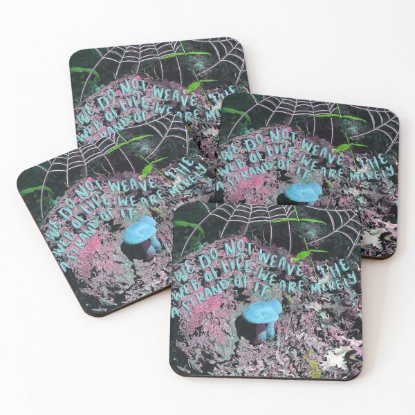 Item preview, Blue Mushroom “Web of Life” Empath Quote designed and sold by soultinted.