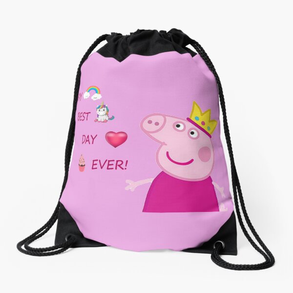 Peppa pig birthday Drawstring Bag