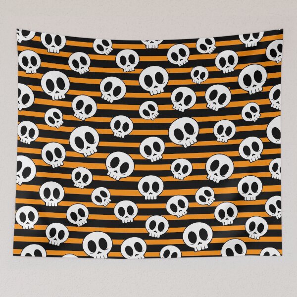 Item preview, Cute Spooky Halloween Skulls Orange  designed and sold by stacree.
