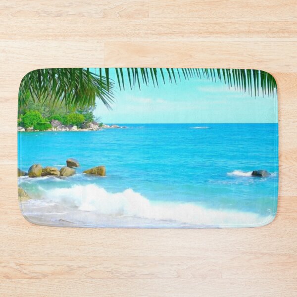 Item preview, Deep Blue Ocean Waves - Bathmat Beach Ocean Wave Beach Scene designed and sold by Rcasadesign.