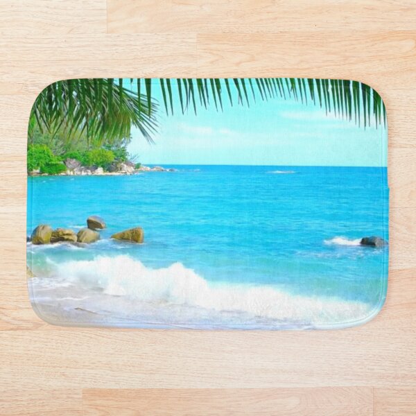 Item preview, Deep Blue Ocean Waves - Bathmat Beach Ocean Wave Beach Scene designed and sold by Rcasadesign.