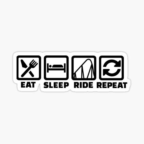 Item preview, Eat Sleep Ride Repeat Outline Design designed and sold by DUSTIN Y.