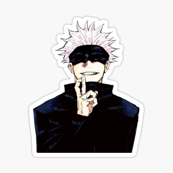 satoru gojou jujutsu kaisen sticker for sale by denasanimeartz redbubble