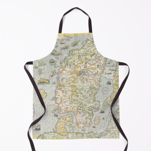 Item preview, Vintage Map of Scandinavia with Mythical Creatures designed and sold by Vintage Wall Art.