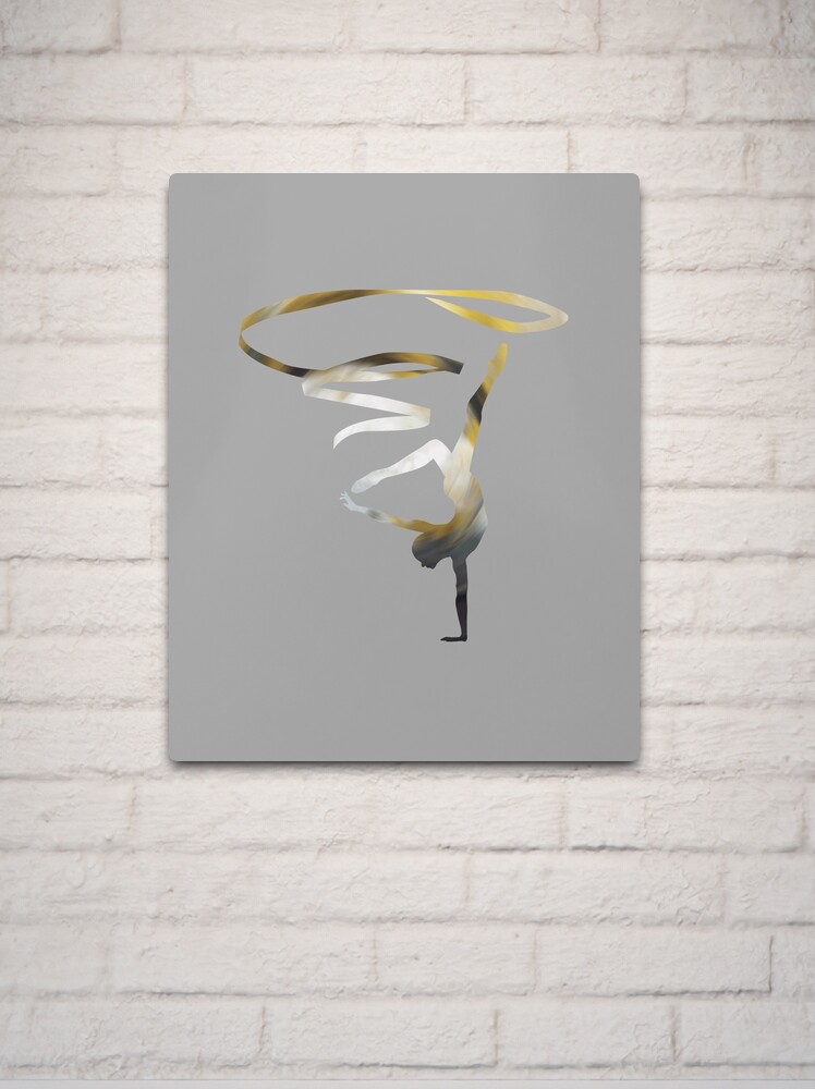 Thumbnail 2 of 4, Metal Print, Rhythmic Gymnast - Ribbon Acrobatic designed and sold by ArtlandStudio.