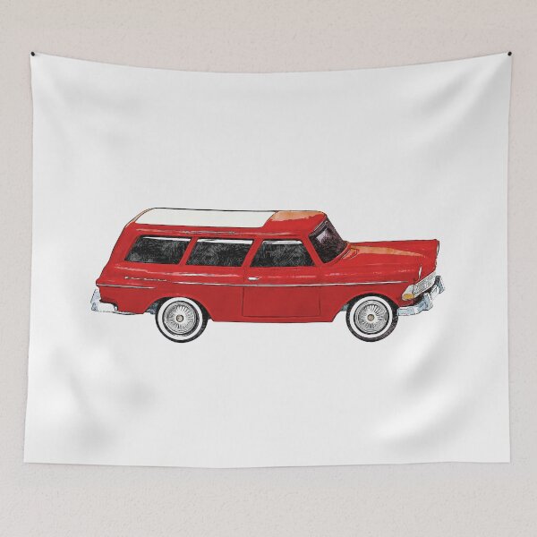 Item preview, Red Retro Wagon designed and sold by sketchcentric.