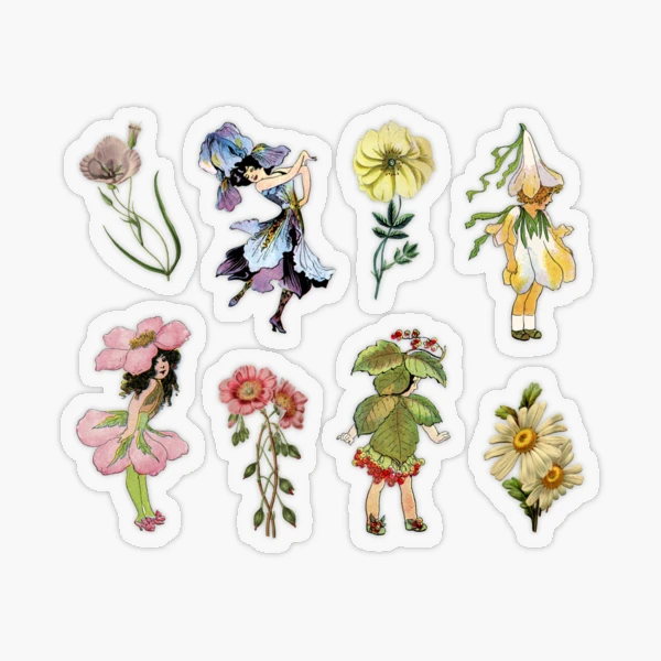 Flower Fairy Sticker Pack - Vintage Fairies Set | Sticker