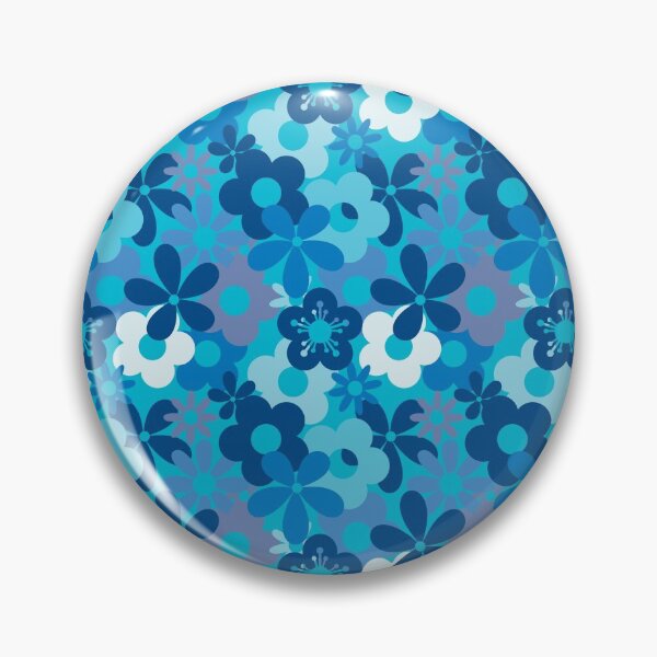Item preview, Beautiful Cool Blues Flower Power Seamless Pattern Print designed and sold by ClaudiaFlores.