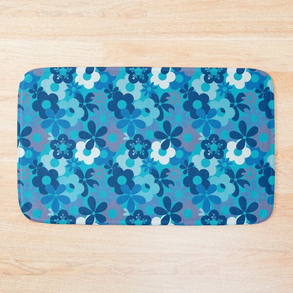 Item preview, Beautiful Cool Blues Flower Power Seamless Pattern Print designed and sold by ClaudiaFlores.