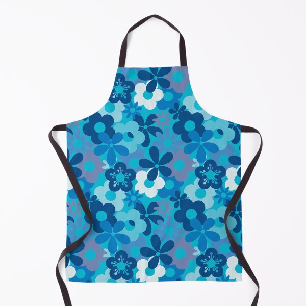Item preview, Beautiful Cool Blues Flower Power Seamless Pattern Print designed and sold by ClaudiaFlores.