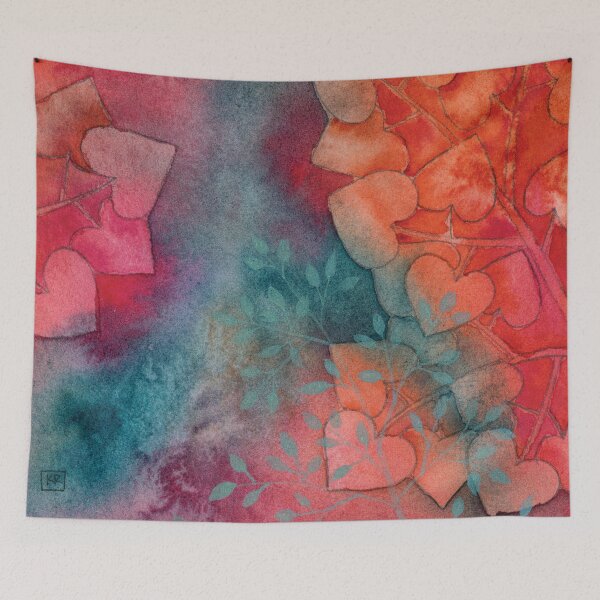 Item preview, Vibrant Peach, Pink, and Turquoise Leaves in Watercolor designed and sold by Kelly Roy.