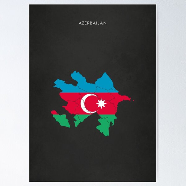 Item preview, Azerbaijan Flag Map with regions designed and sold by Alo.