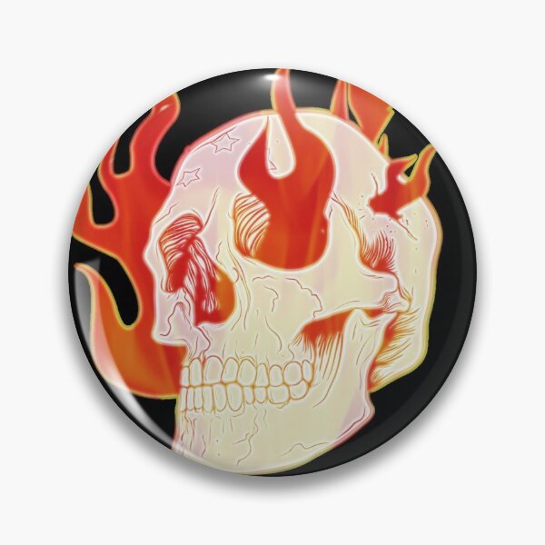 Item preview, Flaming Skull Face designed and sold by hempress.