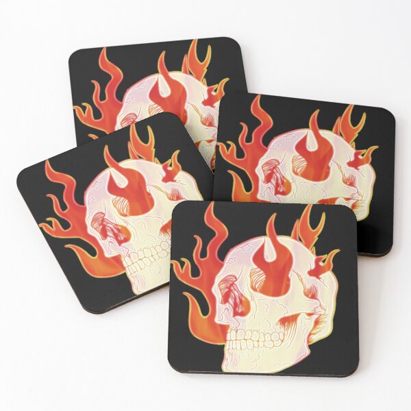 Item preview, Flaming Skull Face designed and sold by hempress.