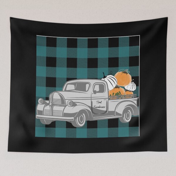 Item preview, Farmhouse Plaid Vintage Truck Pumpkin That Farmhouse designed and sold by Drnksuzys.