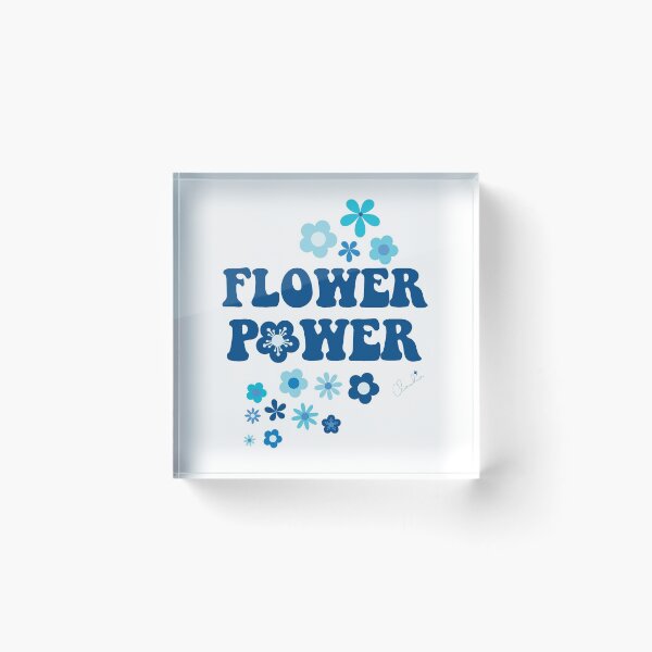 Item preview, Beautiful Cool Blues Flower Power Seamless Pattern Print designed and sold by ClaudiaFlores.