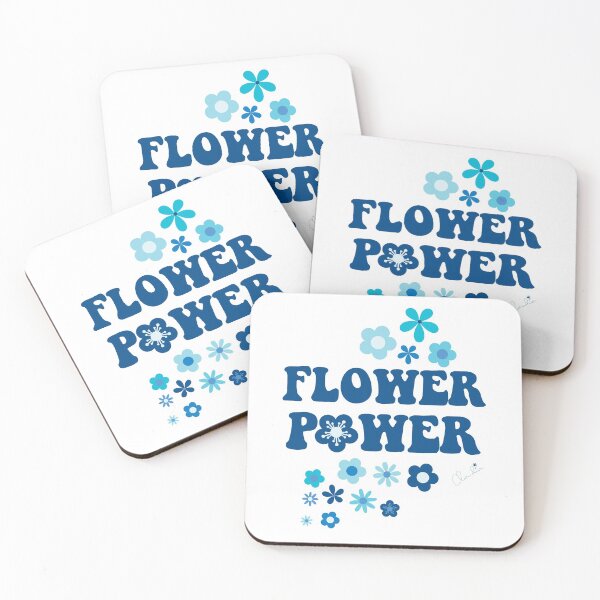 Item preview, Beautiful Cool Blues Flower Power Seamless Pattern Print designed and sold by ClaudiaFlores.