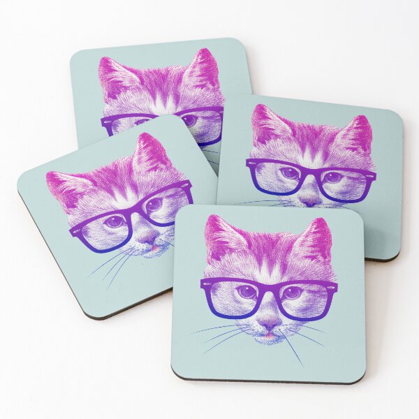 Item preview, Animals Wearing Glasses - Pastel Series - Hipster Cat with Glasses designed and sold by Sirieht.