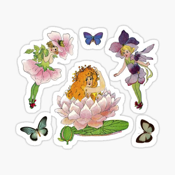 Vintage Fairy Sticker for Sale by thelazydaisy