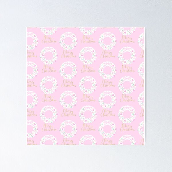 Item preview, Merry Christmas Wreath Pink Cute designed and sold by ILLYL Creatives.