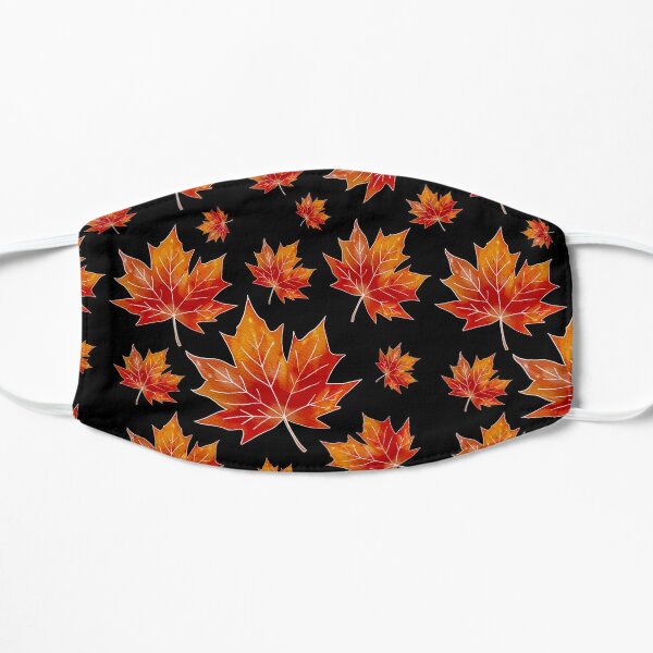Clear Fall Maple Leaf Flat Mask