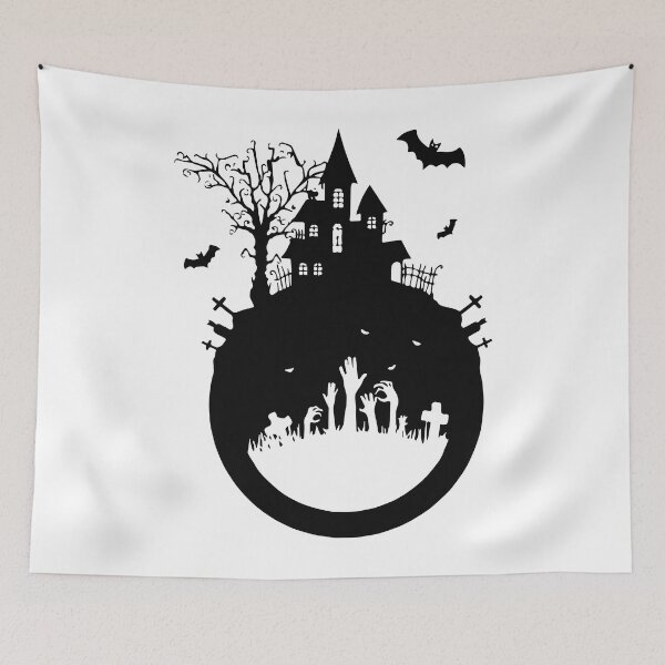 Item preview, halloween graveyard spooky castle designed and sold by RB-Store.
