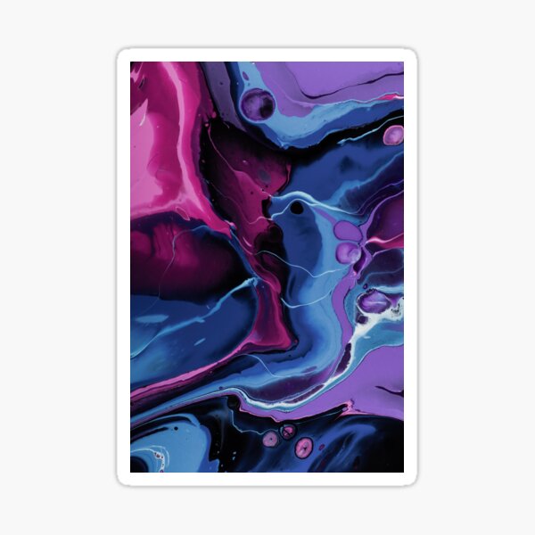 Vibrant pink blue abstract Sticker
