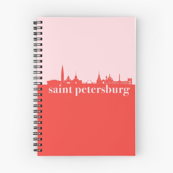 Item preview, minimalist saint petersburg skyline red and pink color block  designed and sold by neopop.