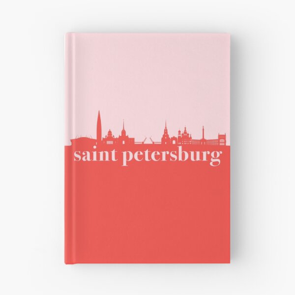 Item preview, minimalist saint petersburg skyline red and pink color block  designed and sold by neopop.