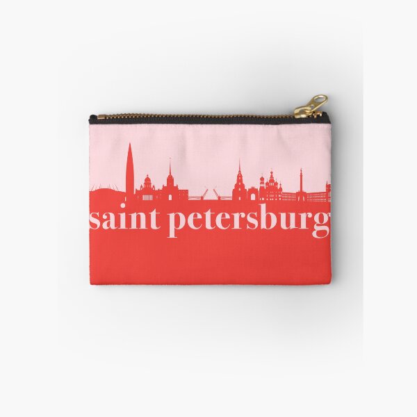 Item preview, minimalist saint petersburg skyline red and pink color block  designed and sold by neopop.