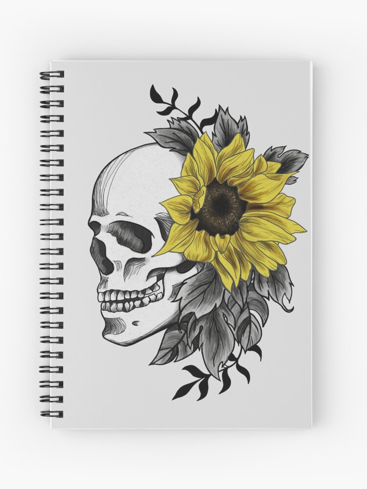 Cuaderno de espiral «Calavera con Girasol» de Ukelogan | Redbubble