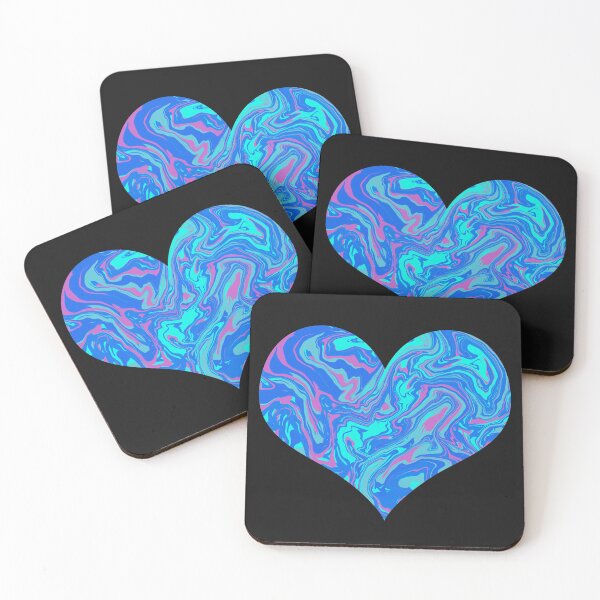 Item preview, Turquoise Bubblegum Modern Heart Shape Design designed and sold by AMSonArt.