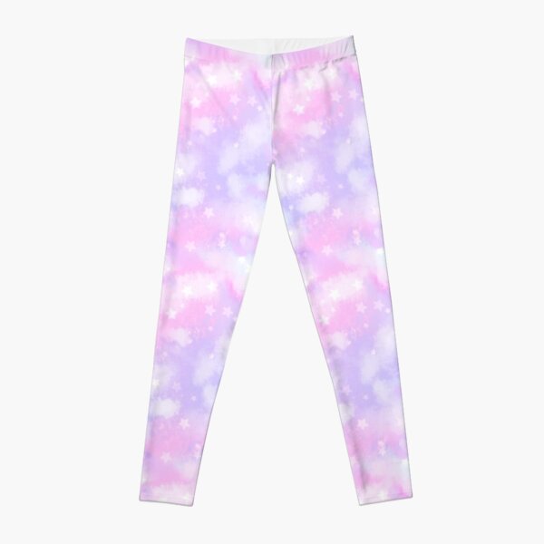Aesthetic Starry Galaxy Clouds Pastel Pattern Leggings